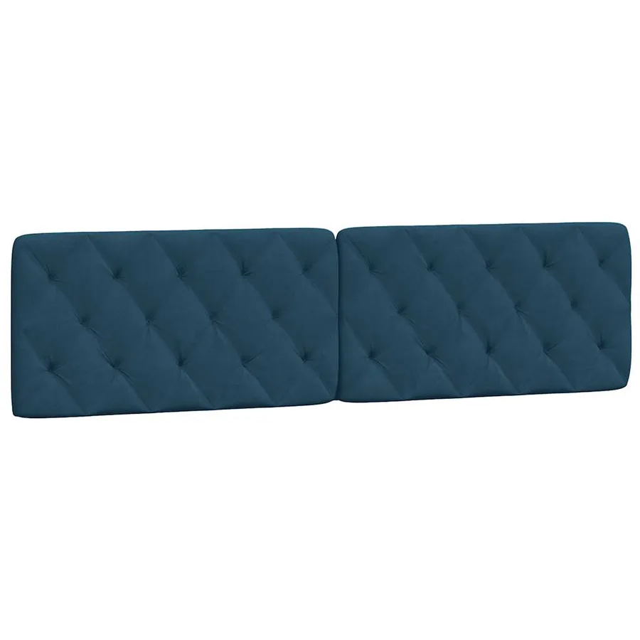 Coussin de tête de lit bleu 200 cm velours - 2