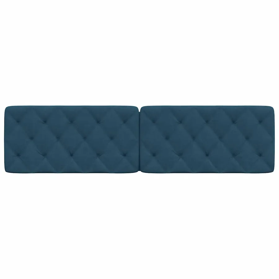 Coussin de tête de lit bleu 200 cm velours - 5