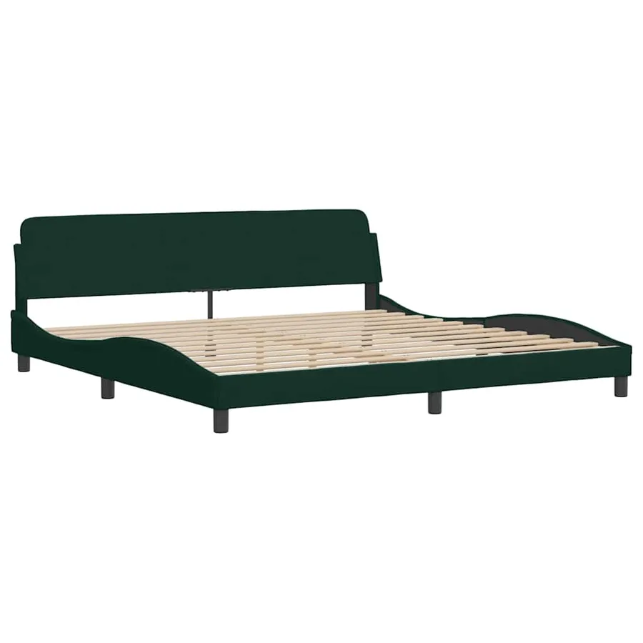 Lit avec matelas vert foncé 200x200 cm velours - 4