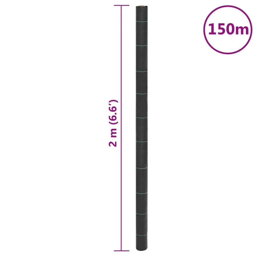 Membrane anti-mauvaises herbes noir 2x150 m PP - 8