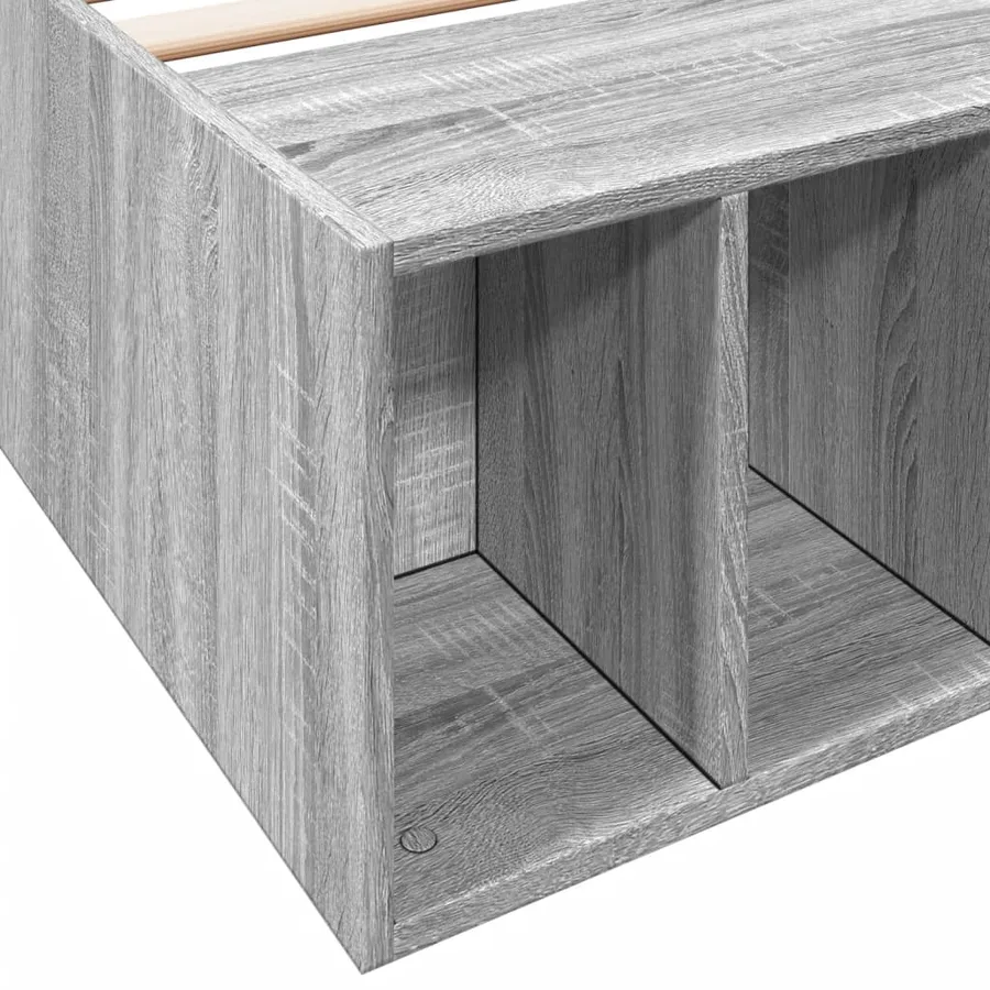 Cadre de lit sans matelas sonoma gris 75x190 cm - 7
