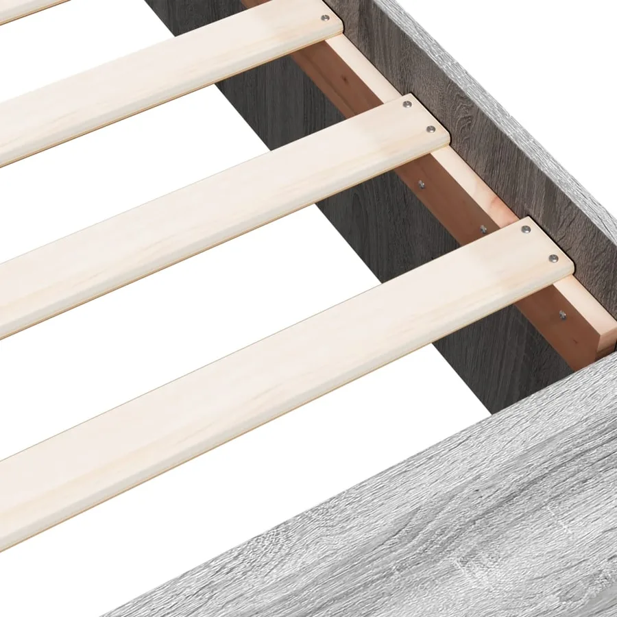 Cadre de lit sans matelas sonoma gris 75x190 cm - 8