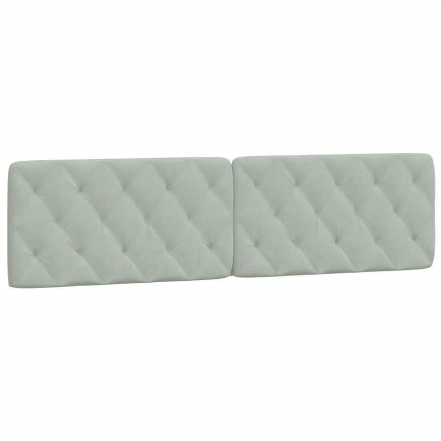 Coussin de tête de lit gris clair 200 cm velours - 2