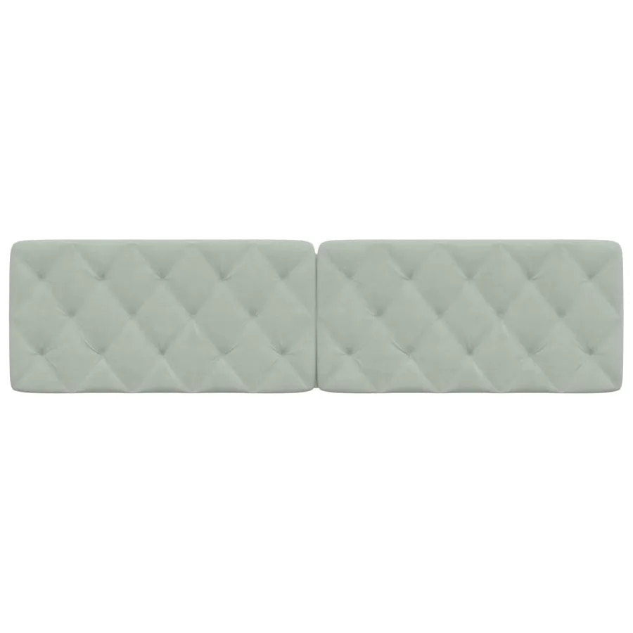 Coussin de tête de lit gris clair 200 cm velours - 5