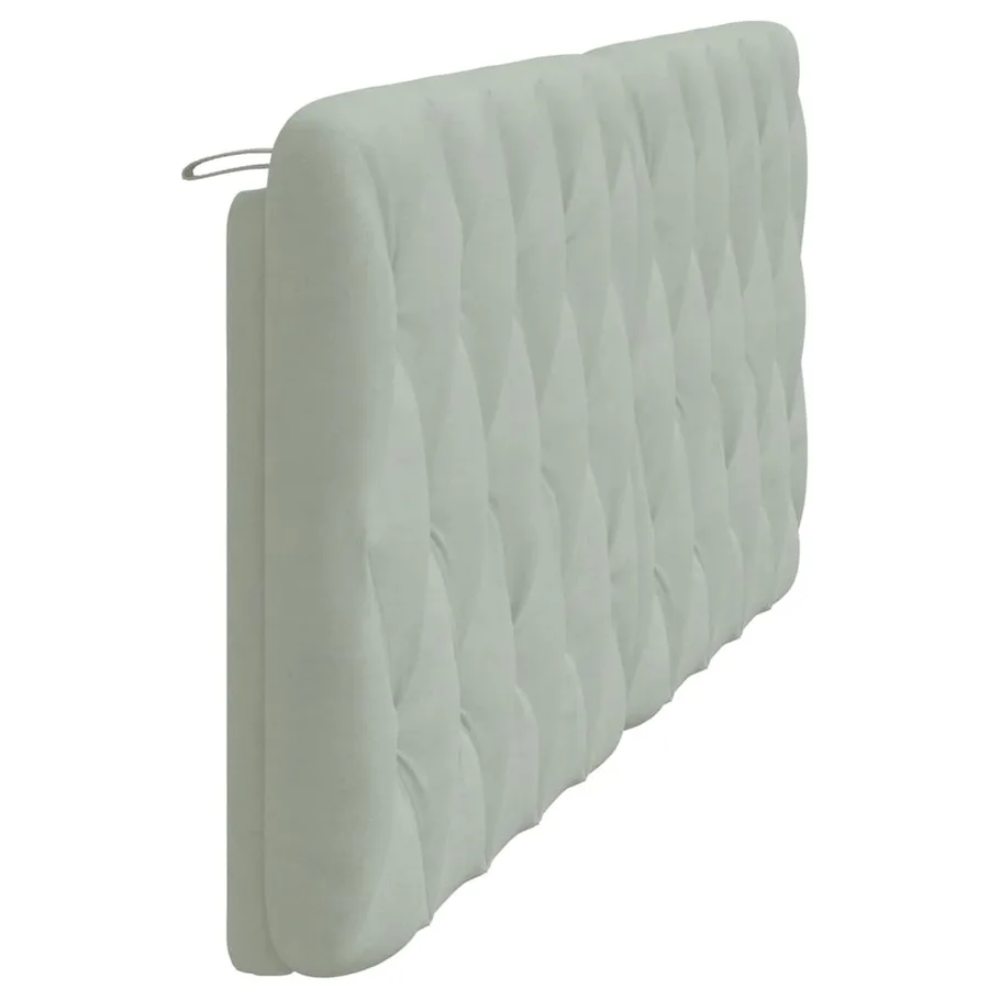 Coussin de tête de lit gris clair 200 cm velours - 6