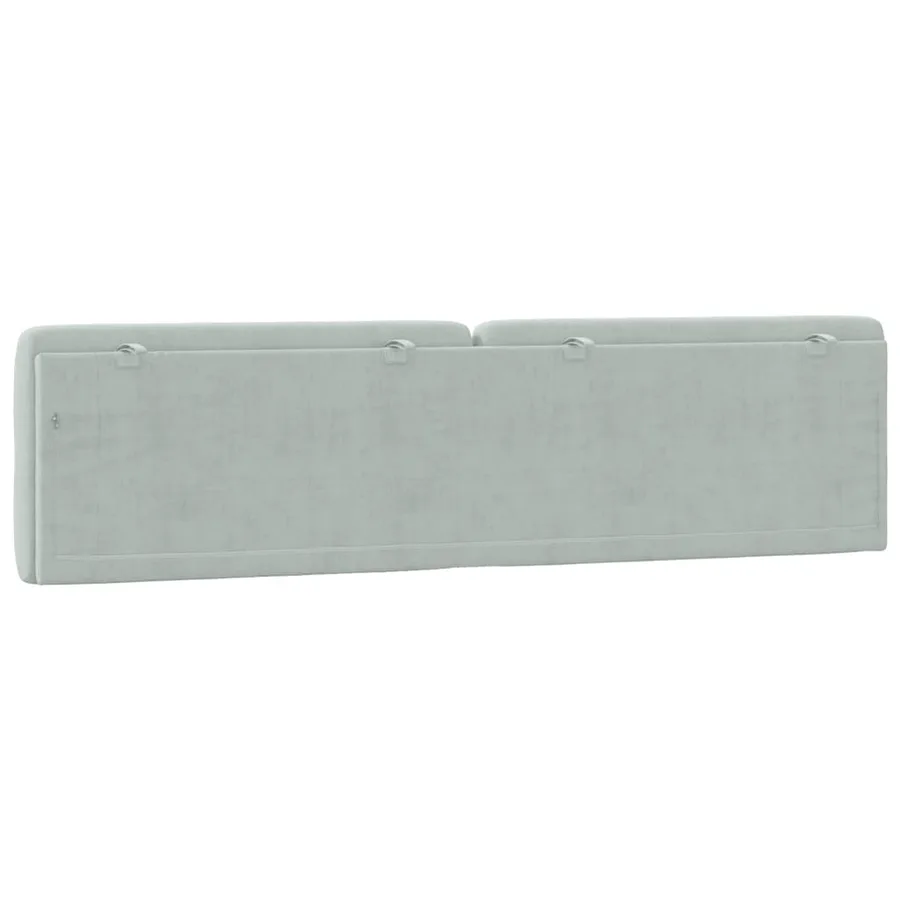 Coussin de tête de lit gris clair 200 cm velours - 7