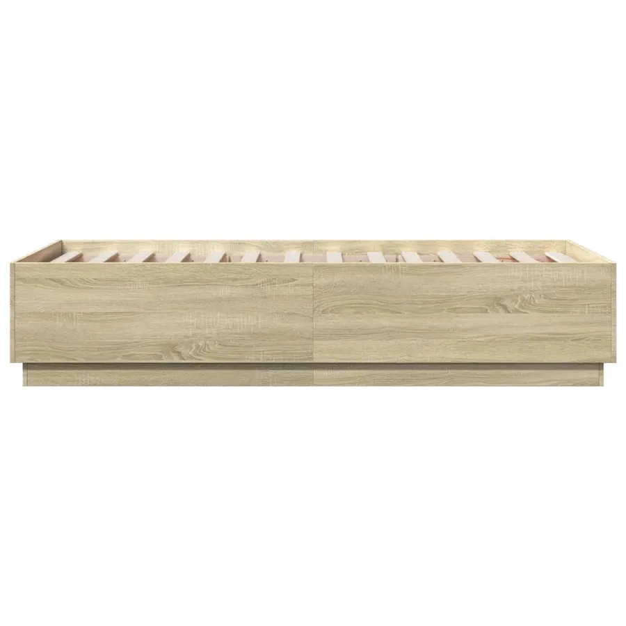 Cadre de lit avec LED sans matelas chêne sonoma 75x190 cm - 7