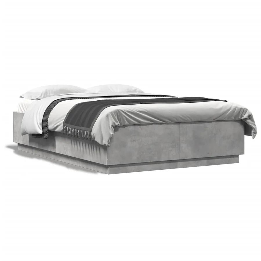 Cadre de lit sans matelas gris béton 120x200 cm - 2