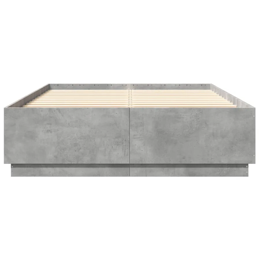 Cadre de lit sans matelas gris béton 120x200 cm - 4