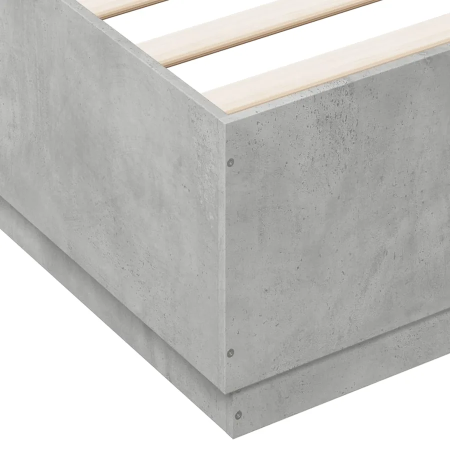 Cadre de lit sans matelas gris béton 120x200 cm - 7