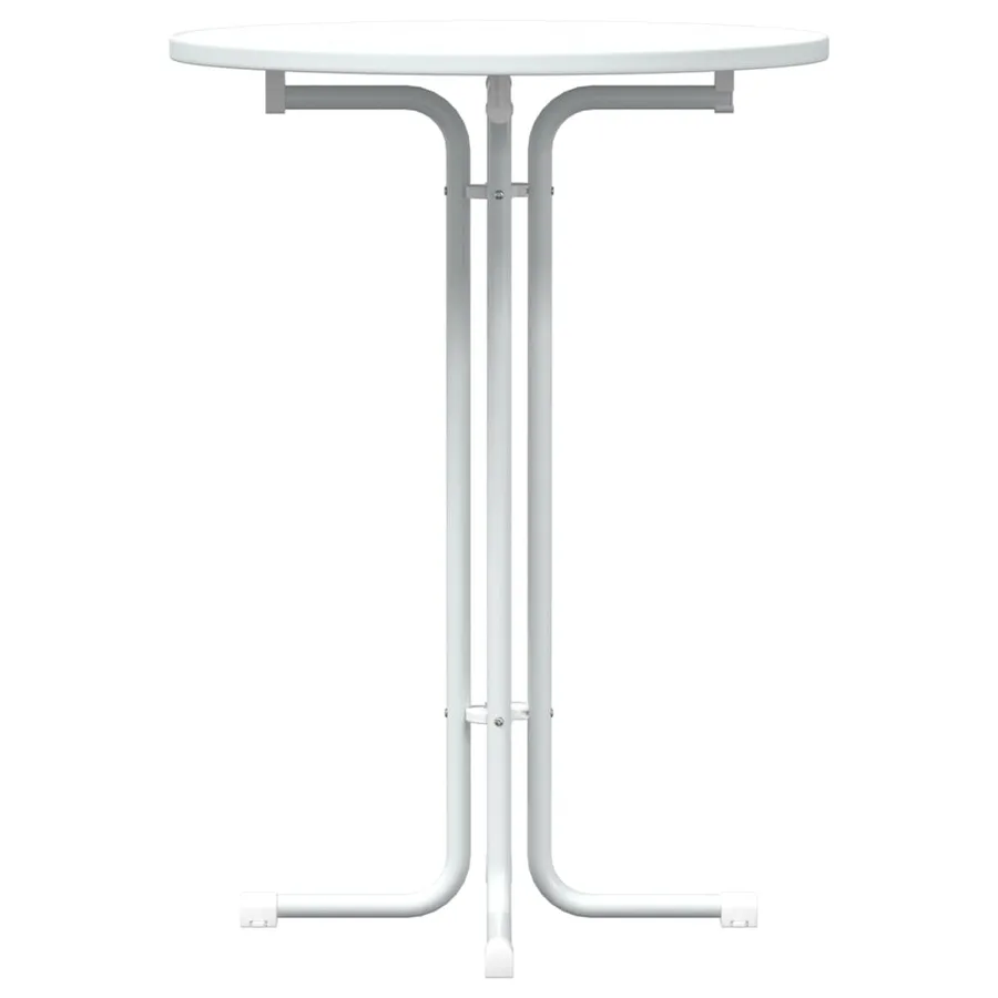 Table de bar blanc Ø80x110 cm bois d'ingénierie et acier - 4