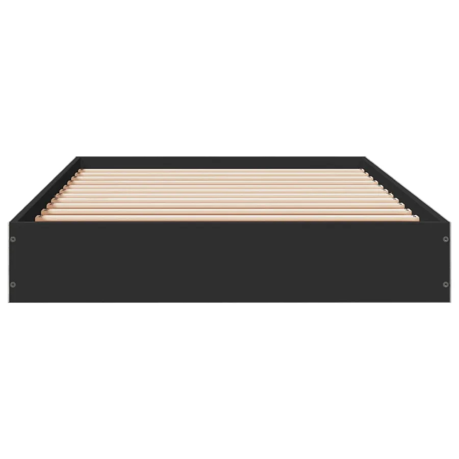 Cadre de lit sans matelas noir 75x190 cm bois ingénierie - 4