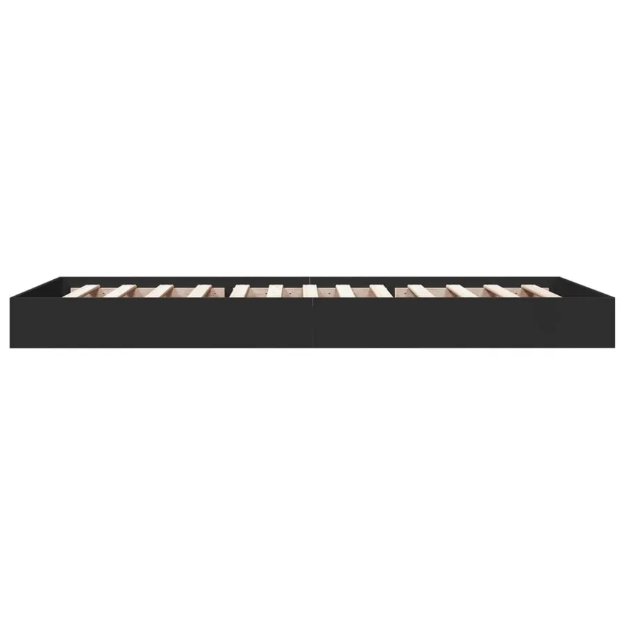 Cadre de lit sans matelas noir 75x190 cm bois ingénierie - 5