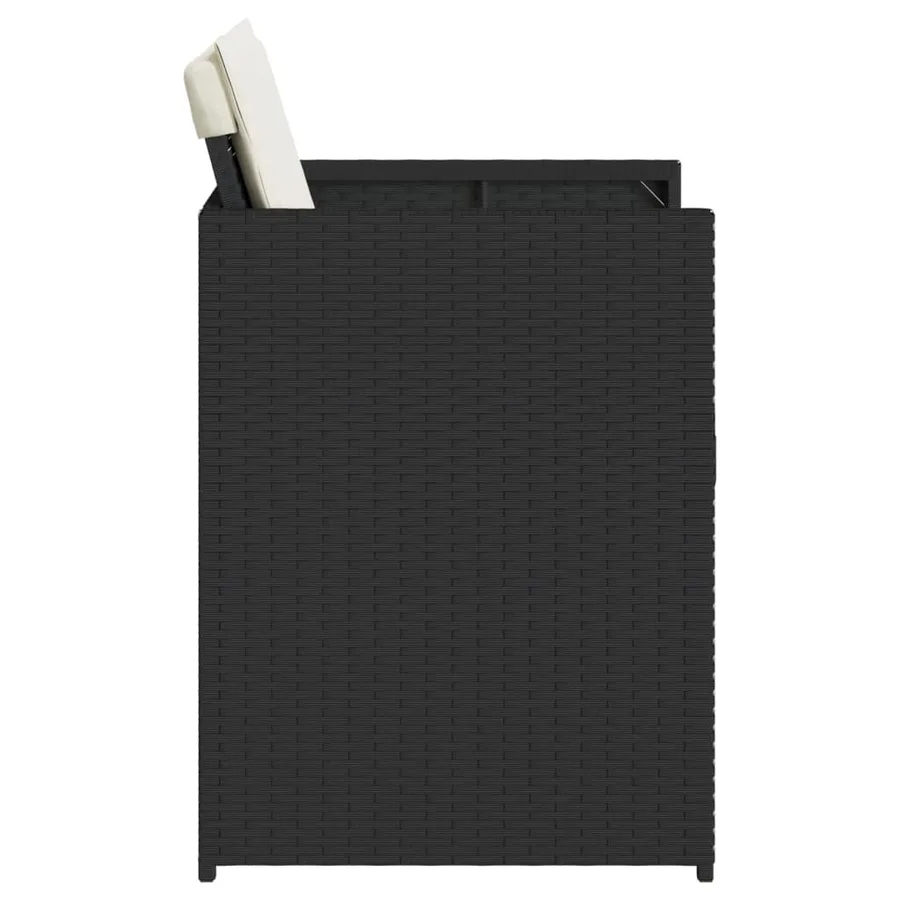Chaises de jardin lot de 4 avec coussins noir résine tressée - 6