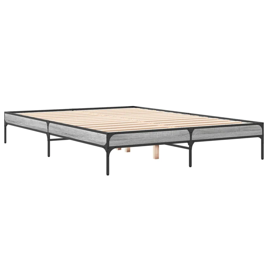Cadre de lit sans matelas sonoma gris 160x200 cm - 3