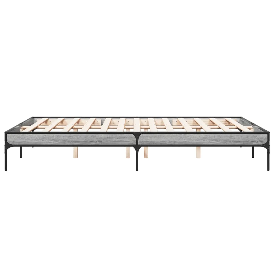 Cadre de lit sans matelas sonoma gris 160x200 cm - 5