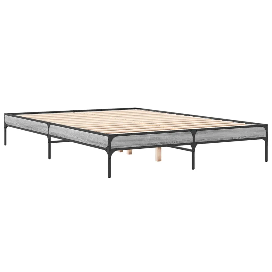 Cadre de lit sans matelas sonoma gris 150x200 cm - 6
