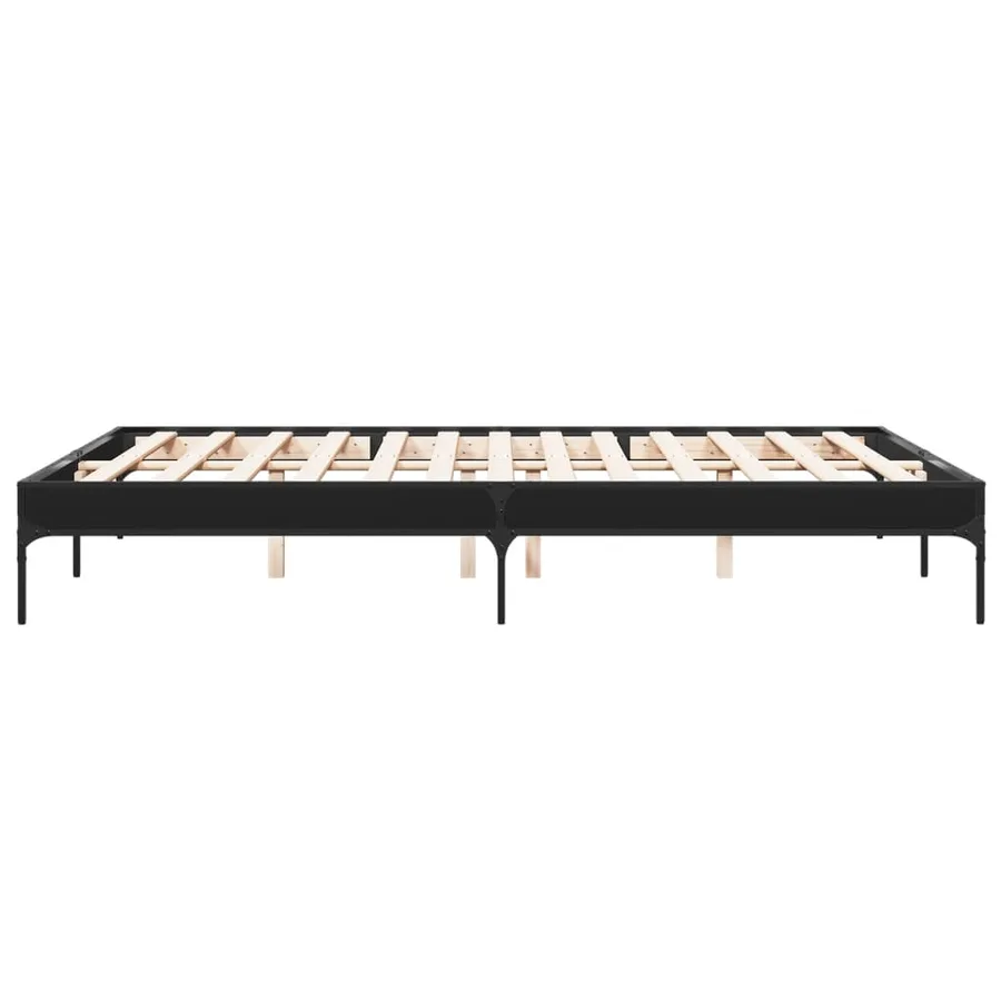Cadre de lit sans matelas noir 140x200 cm - 5