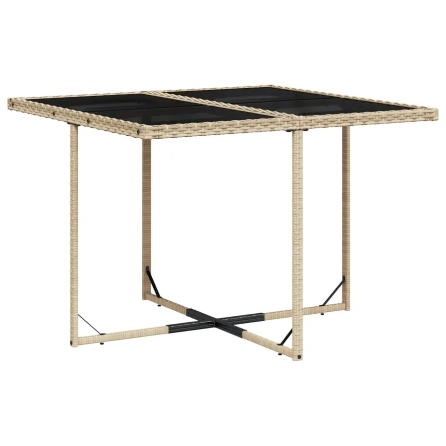Ensemble à manger de jardin avec coussins 5pcs Beige poly rotin - 4