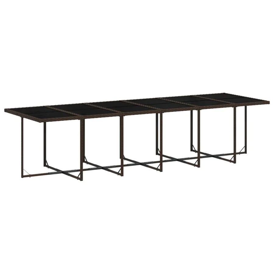 Ensemble à manger de jardin et coussins 17 pcs marron rotin - 3