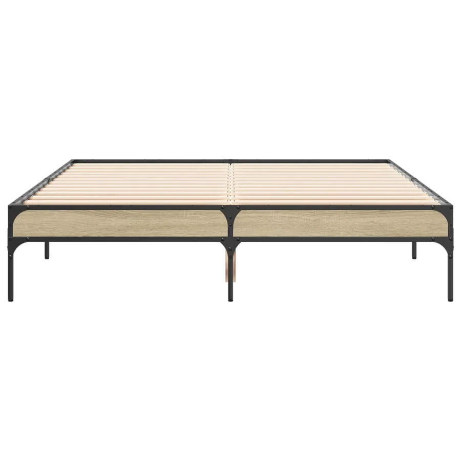 Cadre de lit sans matelas chêne sonoma 140x190 cm - 4