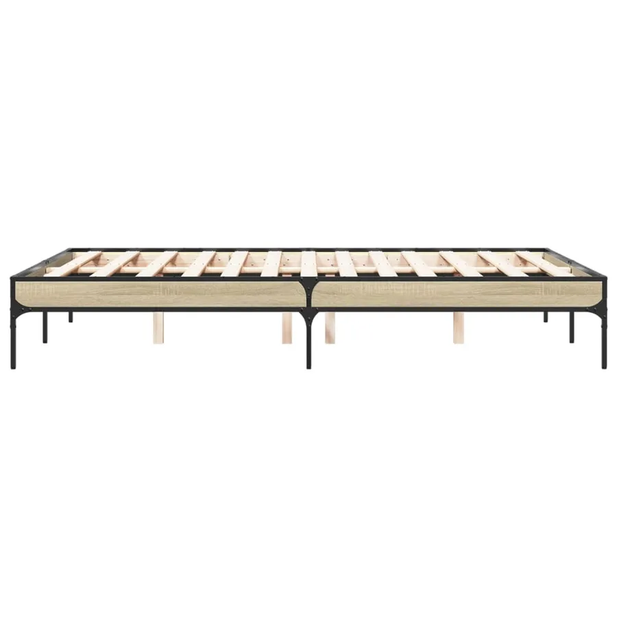 Cadre de lit sans matelas chêne sonoma 140x190 cm - 5