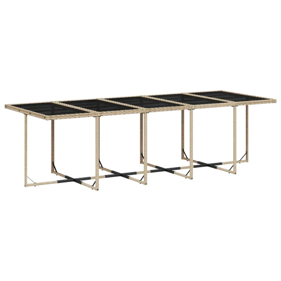 Ensemble à manger de jardin et coussins 13 pcs beige - 3