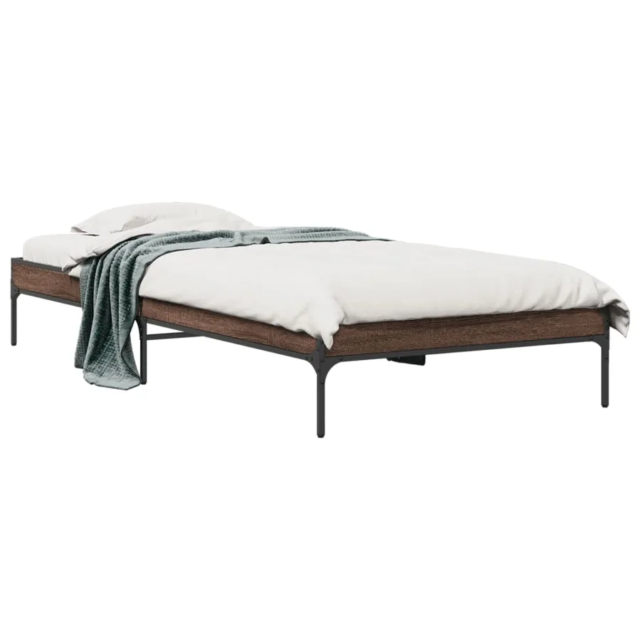 Cadre de lit sans matelas chêne marron 90x200 cm - 2