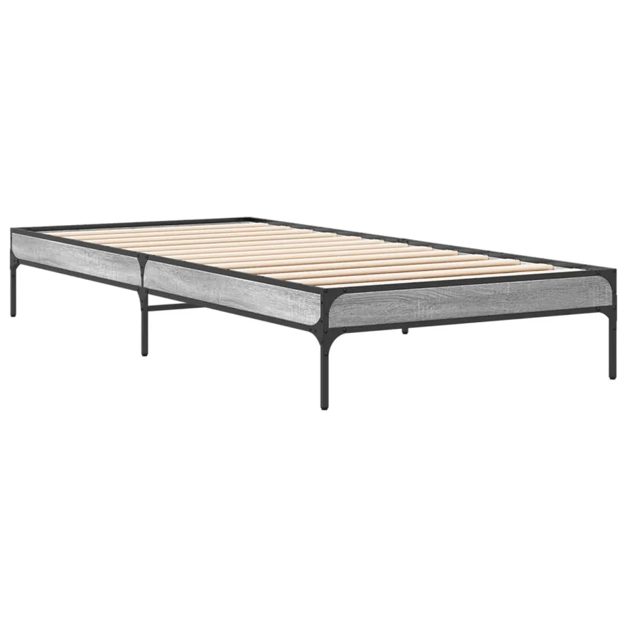 Cadre de lit sans matelas sonoma gris 90x190 cm - 6