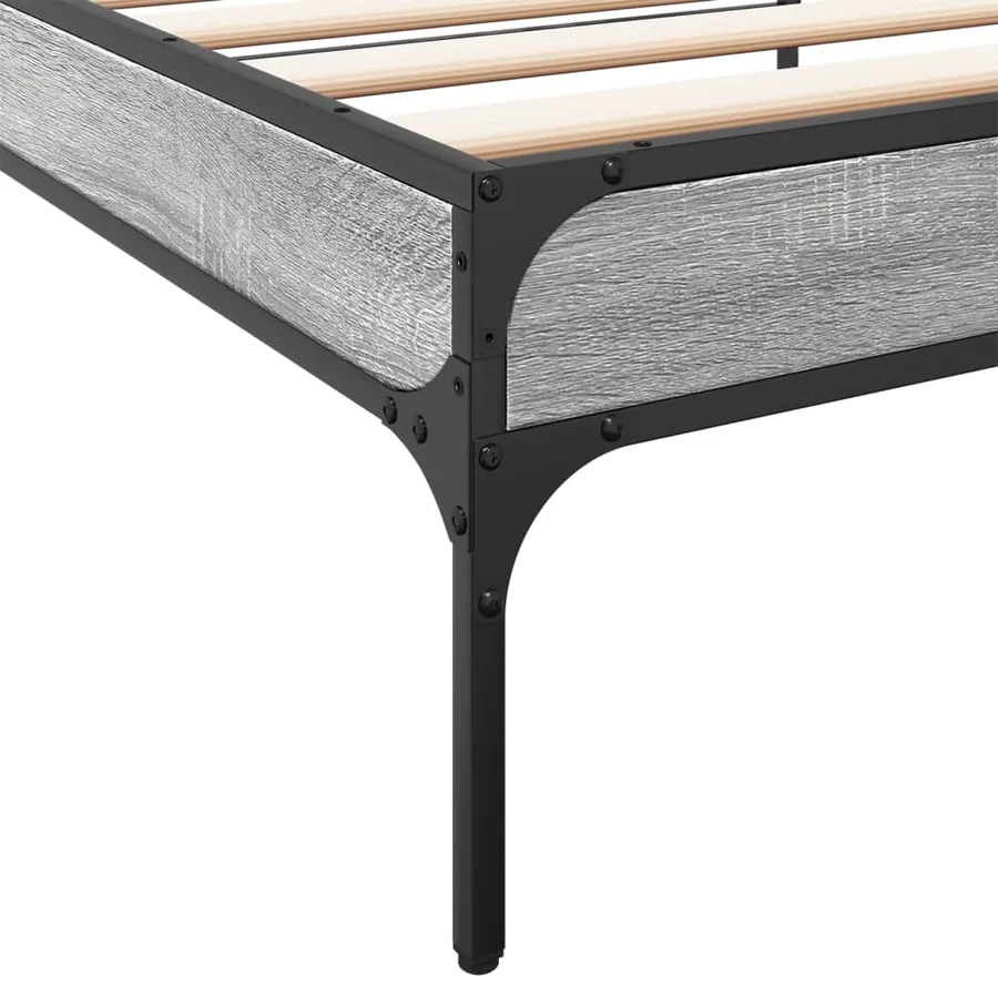Cadre de lit sans matelas sonoma gris 90x190 cm - 7