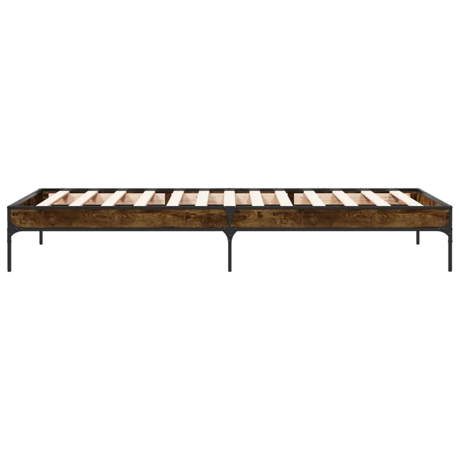 Cadre de lit sans matelas chêne fumé 100x200 cm - 5