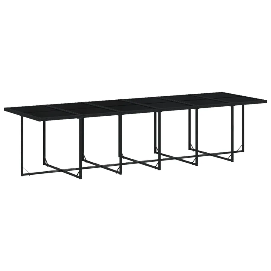 Ensemble à manger de jardin 17 pcs coussins noir résine tressée - 3