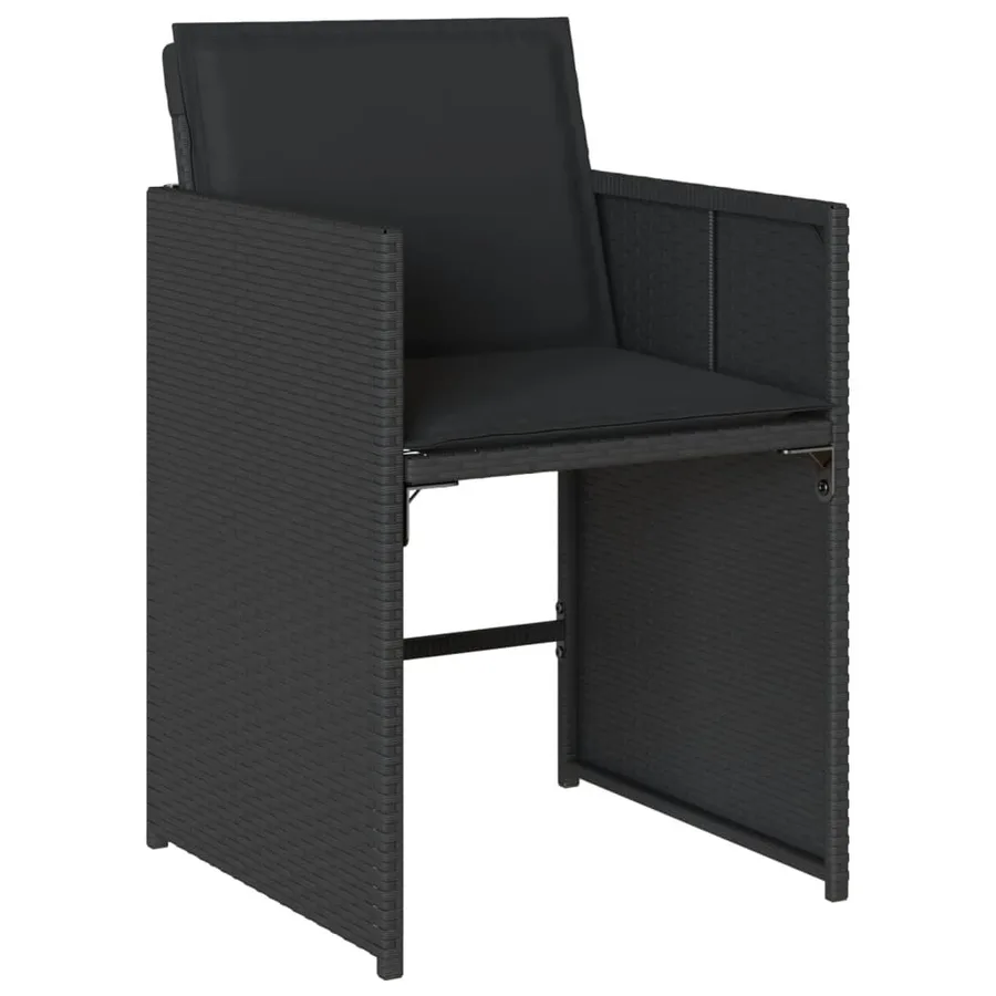 Ensemble à manger de jardin 17 pcs coussins noir résine tressée - 4