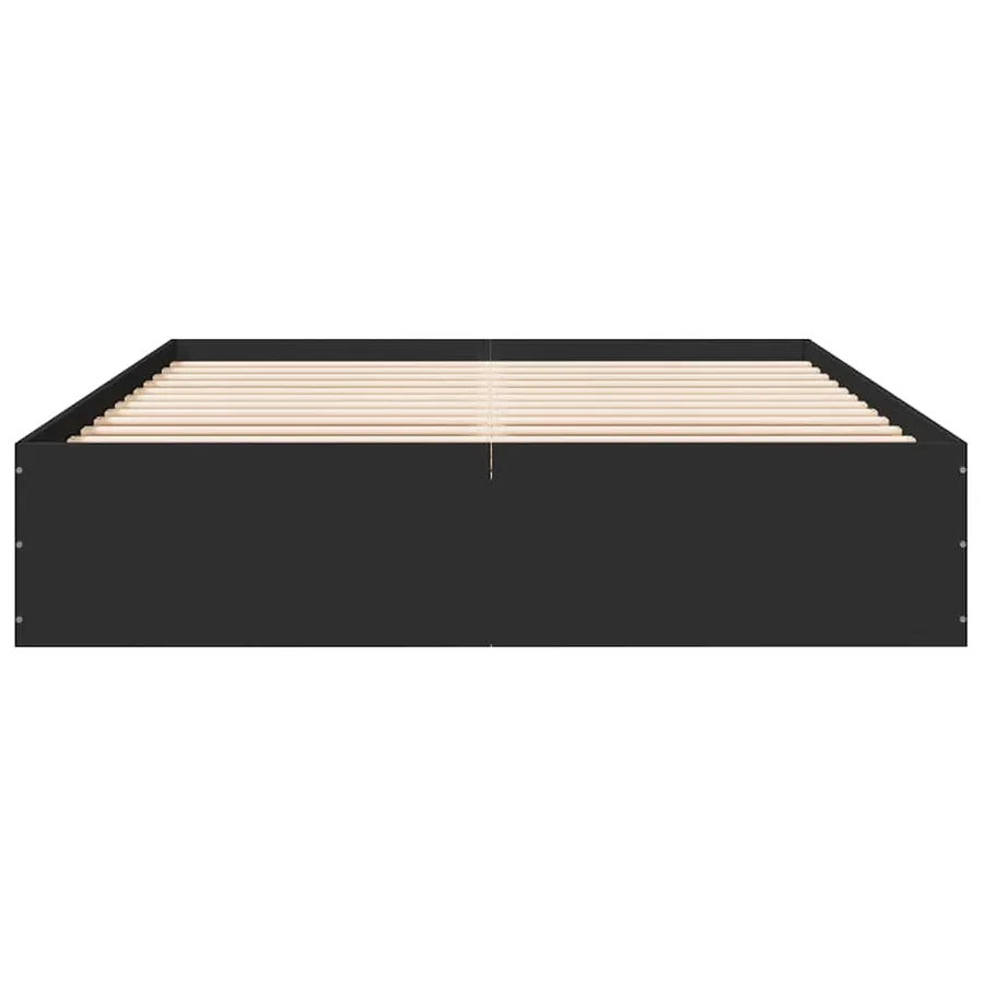 Cadre de lit sans matelas noir 150x200 cm - 4