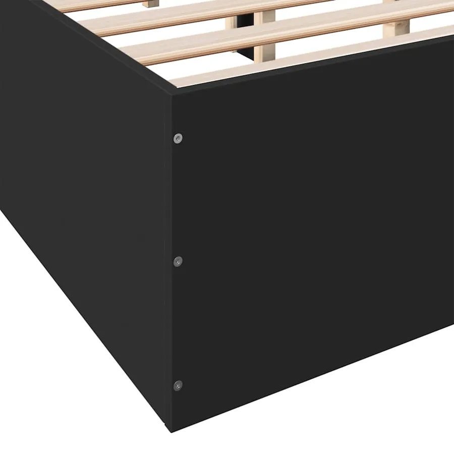 Cadre de lit sans matelas noir 150x200 cm - 8