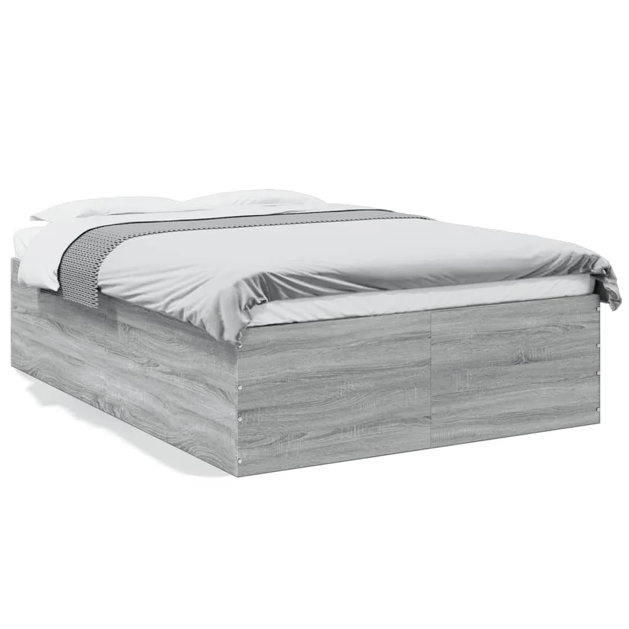 Cadre de lit sans matelas sonoma gris 135x190 cm - 2
