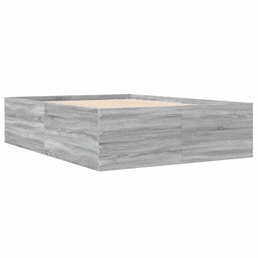 Cadre de lit sans matelas sonoma gris 135x190 cm - 6