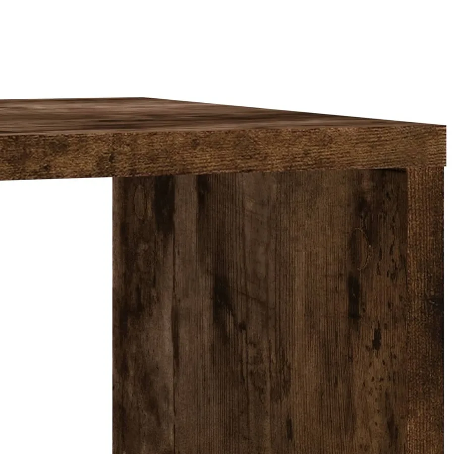Table d'appoint avec roues chêne fumé bois d'ingénierie - 8