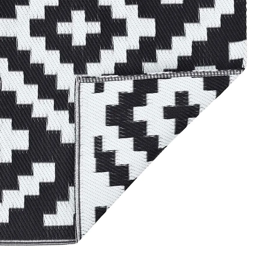 Tapis d'extérieur ARAKIL Blanc et noir 160x230 cm PP - 5