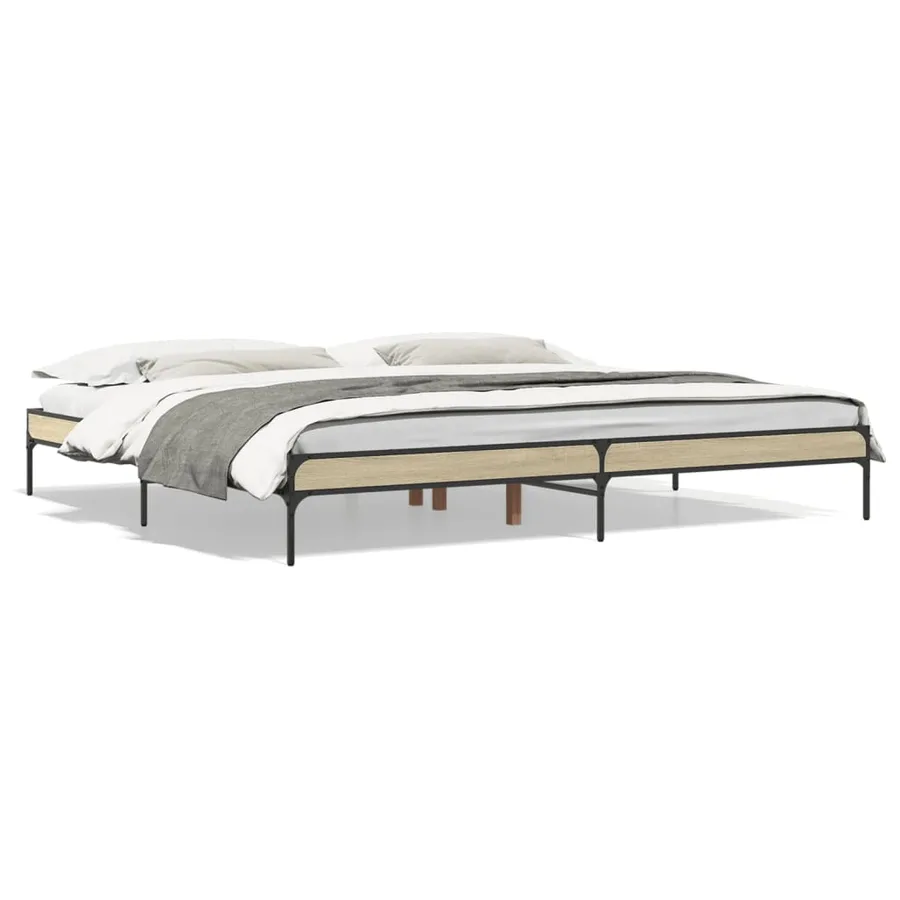 Cadre de lit sans matelas chêne sonoma 200x200 cm - 2