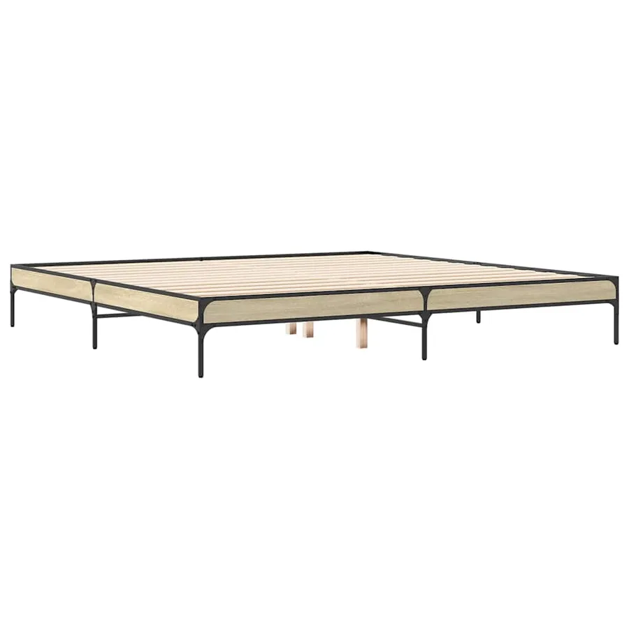 Cadre de lit sans matelas chêne sonoma 200x200 cm - 3