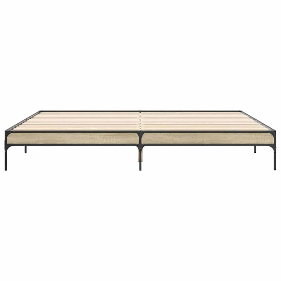 Cadre de lit sans matelas chêne sonoma 200x200 cm - 4