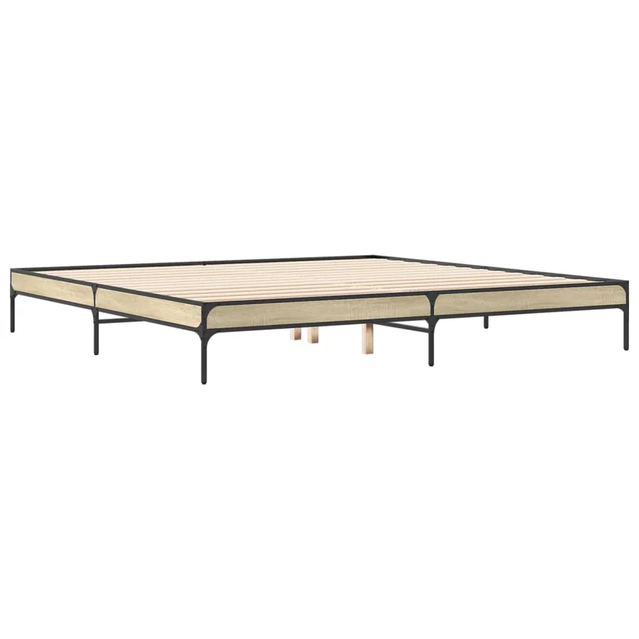Cadre de lit sans matelas chêne sonoma 200x200 cm - 6