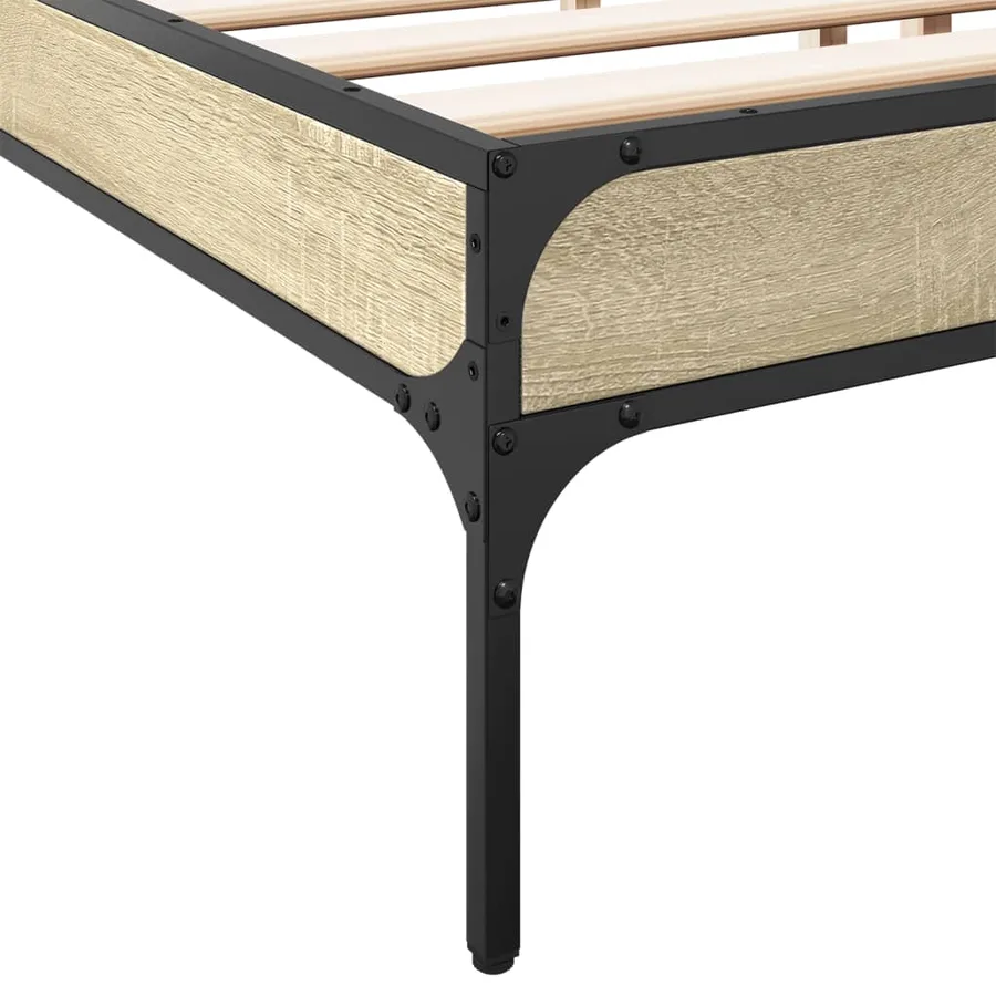 Cadre de lit sans matelas chêne sonoma 200x200 cm - 7