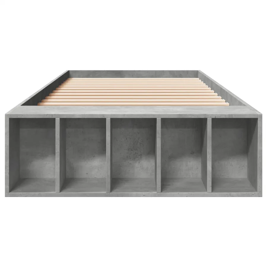 Cadre de lit sans matelas gris béton 75x190 cm - 4