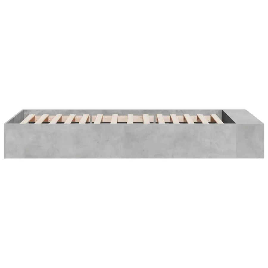 Cadre de lit sans matelas gris béton 75x190 cm - 5