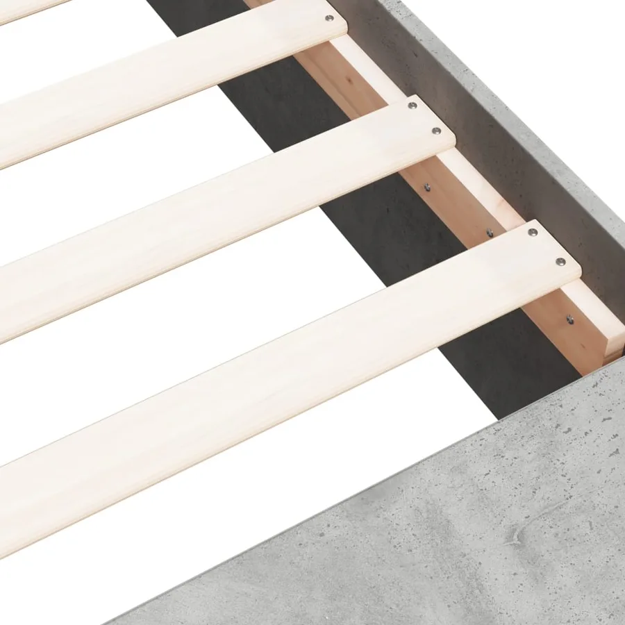 Cadre de lit sans matelas gris béton 75x190 cm - 8