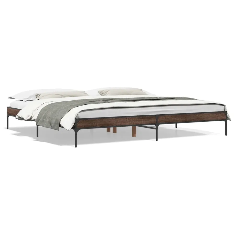 Cadre de lit sans matelas chêne marron 200x200 cm - 2