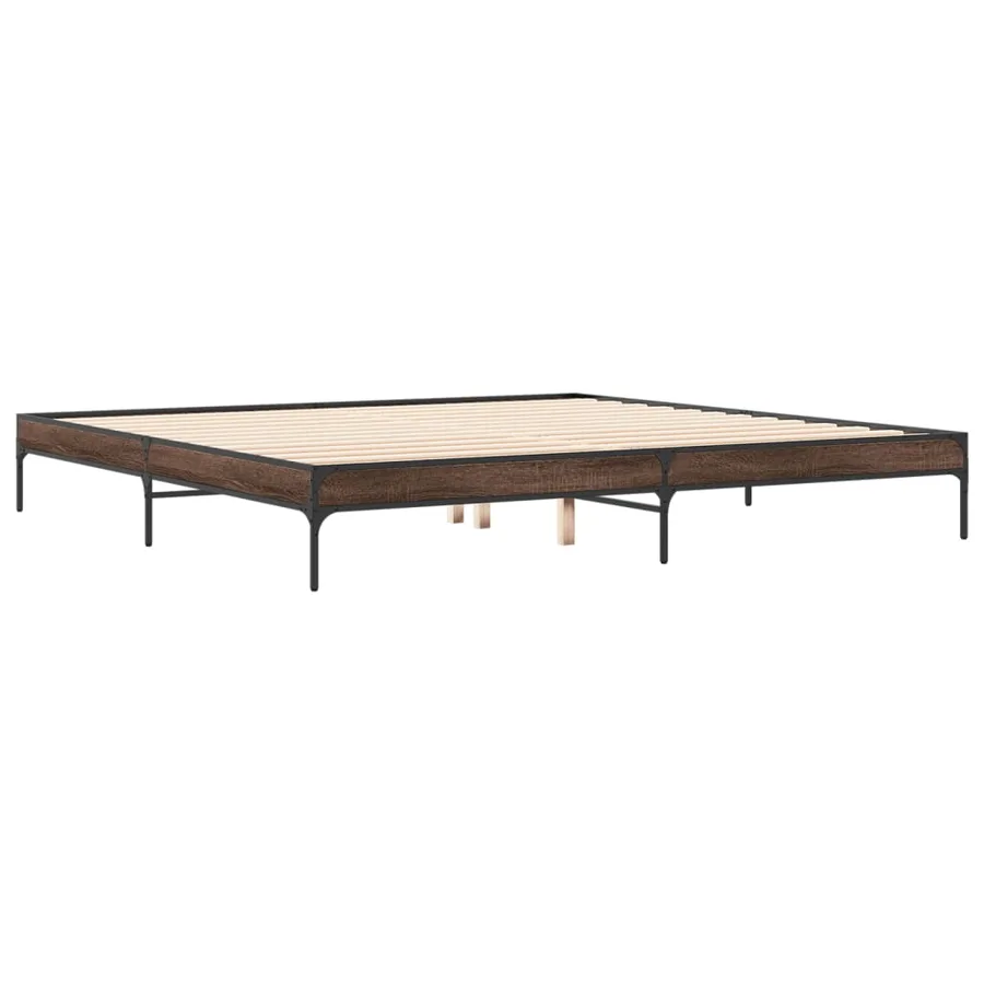 Cadre de lit sans matelas chêne marron 200x200 cm - 3
