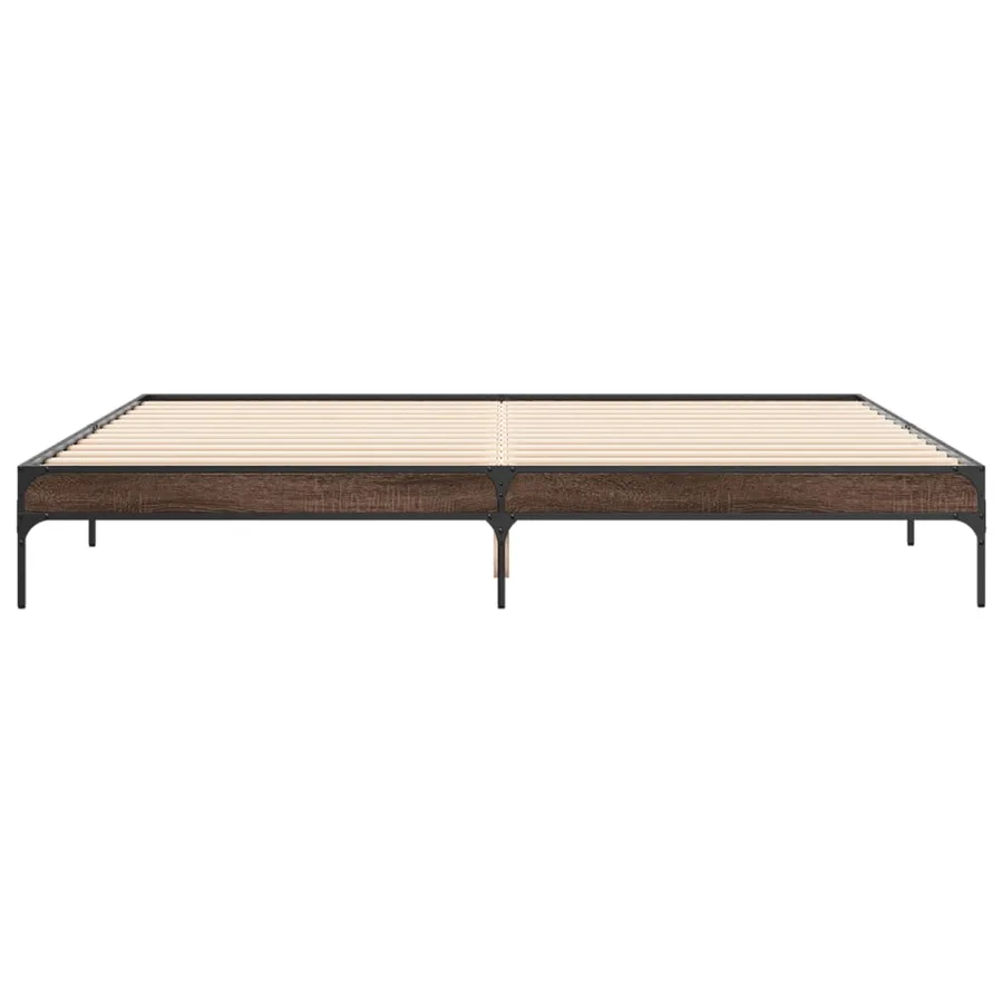 Cadre de lit sans matelas chêne marron 200x200 cm - 4